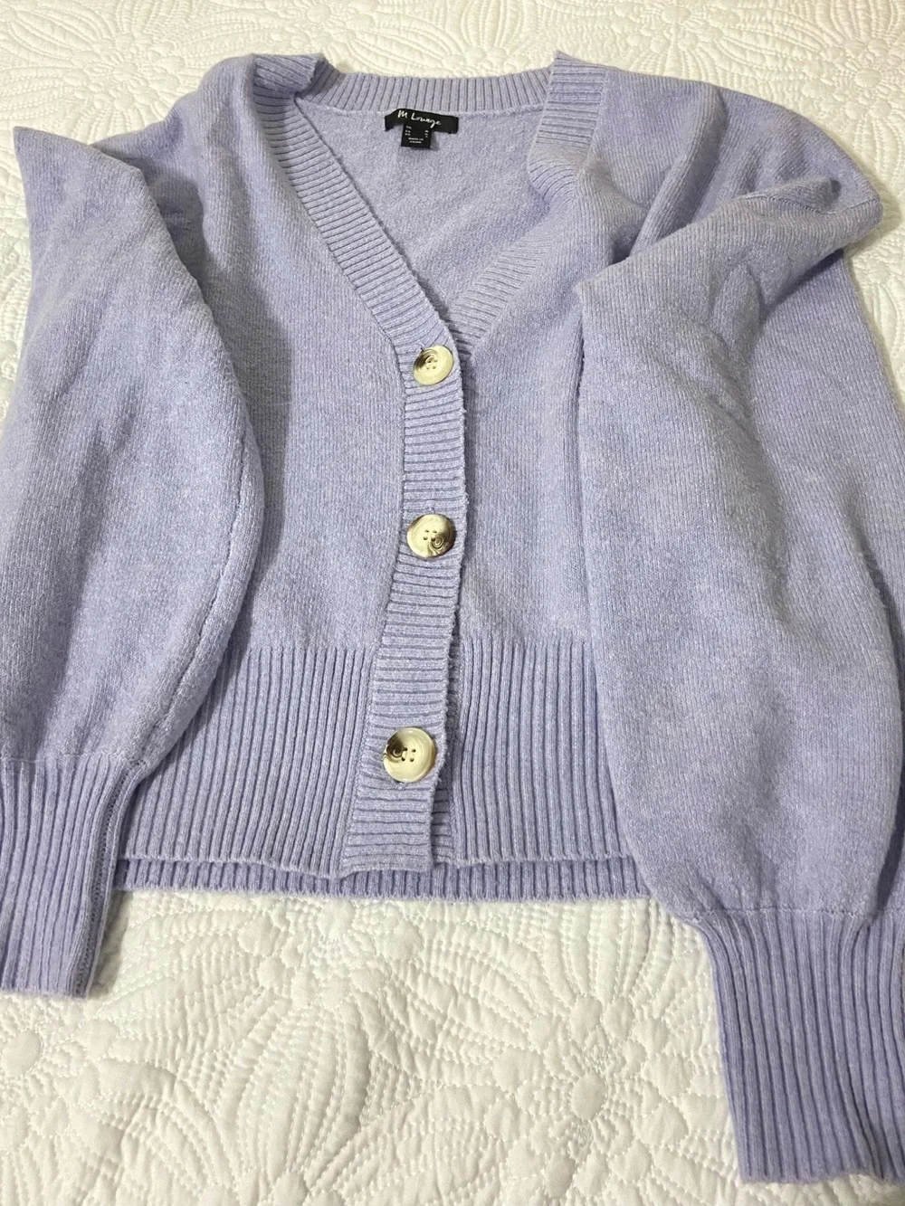 Cropped V-Neck Cardigan Sweater